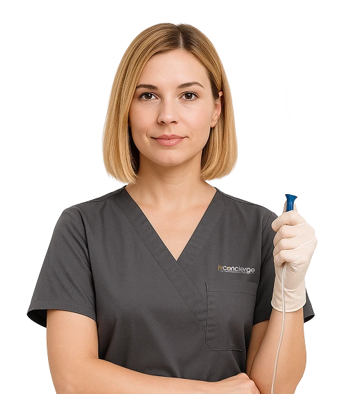 IV nurse administering iron therapy